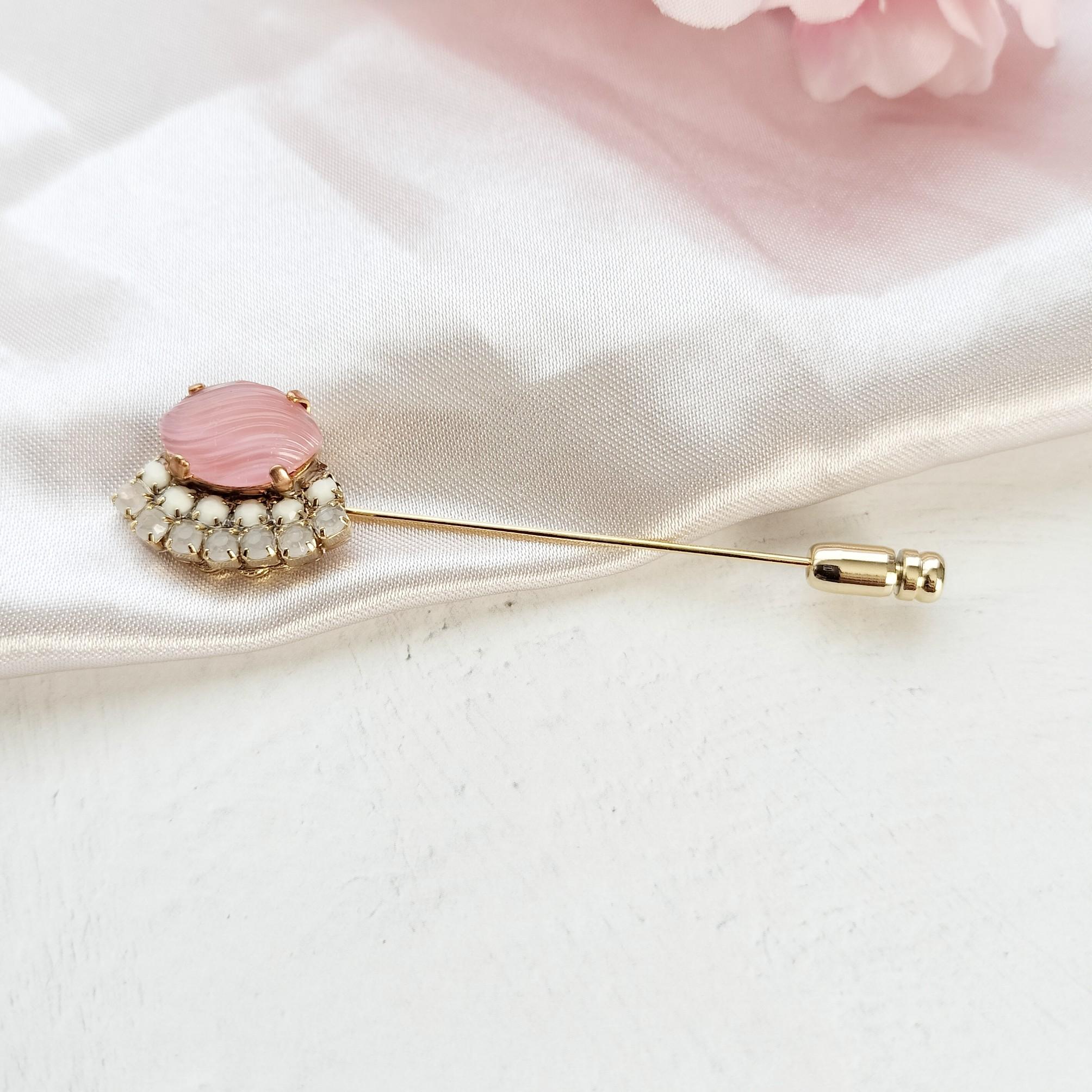 春をまとう、桜の花びら  イヤリング＆ピンブローチのデミパリュールセット　ヴィンテージ | 4枚目